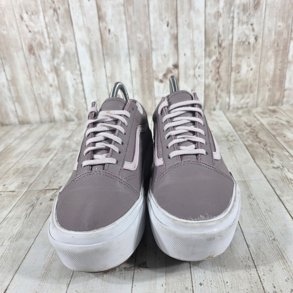 Vans Old Skool Stacked Plum Leather Platform Sneakers Womens 7.5 Mens 6 - Picture 4 of 8